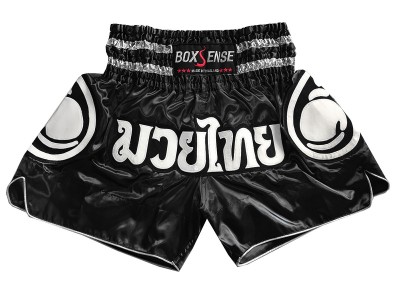 Pantaloncini de Muay Thai Boxsense : BXS-101-Nero