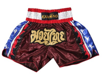 Pantaloncini Thai Boxe Kanong : KNS-149-Marrone navy