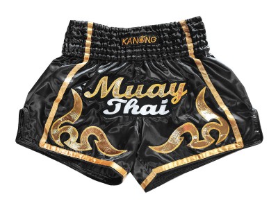 Pantaloncini Retro Muay Thai Kanong : KNSRTO-232-Nero