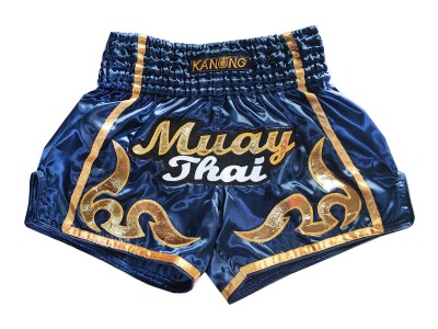 Pantaloncini Retro Muay Thai Kanong : KNSRTO-232-Blu navy