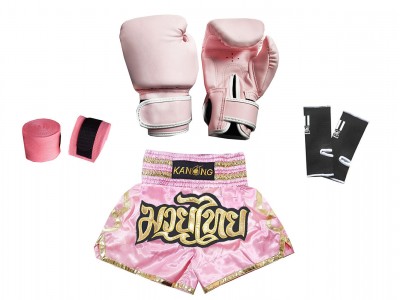 Set da Kickboxing per Bambino : 121-Rosa chiaro