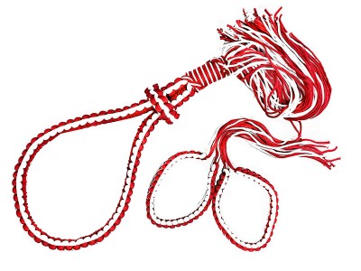 Set Mongkol e Prajead fascia Muay Thai Bambino : Bianco-Rosso