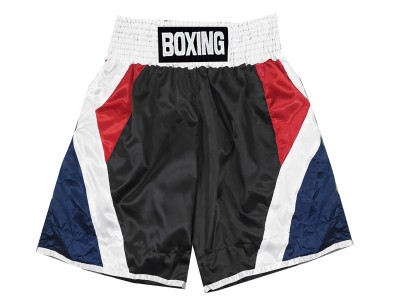 Pantaloncini boxe personalizzati : KNBXCUST-2053-Nero-Blu navy-Rosso