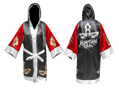 Vestaglia da Boxe Muay Thai Kanong : KNFIR-143-Rosso-Nero