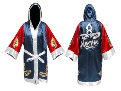 Vestaglia da Boxe Muay Thai Kanong : KNFIR-143-Rosso-Blu navy