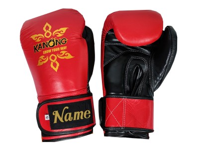 Guanti Muay Thai in vera pelle personalizzati : KNGCUST-R-419