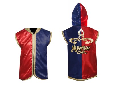 Felpe con cappuccio Muay Thai : KNHOD-121-Rosso-Blu