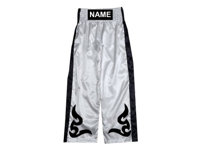 Pantaloni da kickboxing personalizzati : KNPANTS-002-Bianco