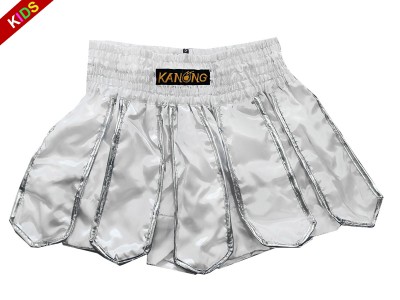 Pantaloncini Kick boxing Bambino KANONG : KNS-139-Bianco-K