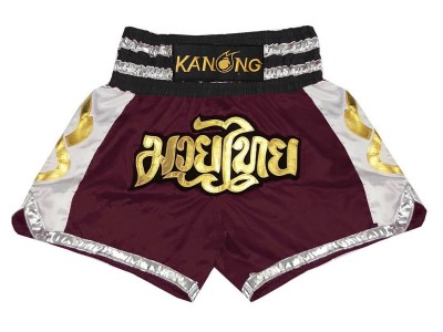 Pantaloncini Thai Boxe Kanong : KNS-141-Marrone