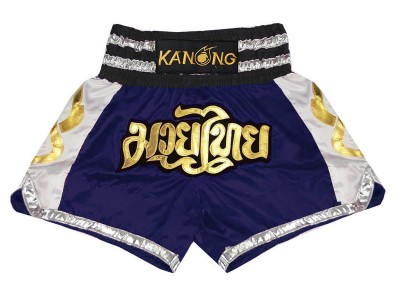 Pantaloncini Thai Boxe Kanong : KNS-141-Blu navy
