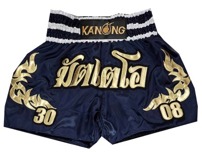 Pantaloncini Kick boxing personalizzati : KNSCUST-1265-Blu navy