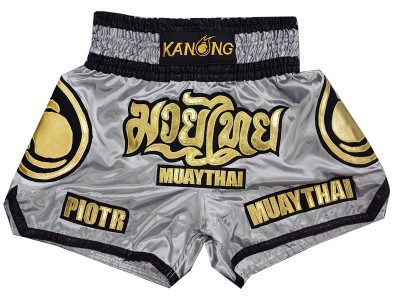 Pantaloncini Kick boxing personalizzati : KNSCUST-1269-Grigio