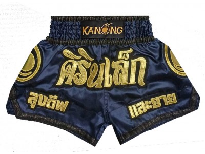 Pantaloncini Kick boxing personalizzati : KNSCUST-1274-Blu navy