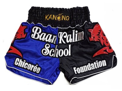 Pantaloncini Kick boxing personalizzati : KNSCUST-1277-Blu-Nero
