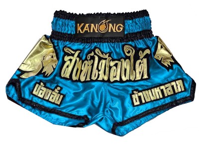 Pantaloncini Muay Thai personalizzati : KNSCUST-1280-Azzurro