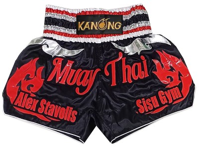 Pantaloncini Muay Thai personalizzati : KNSCUST-1283-Nero