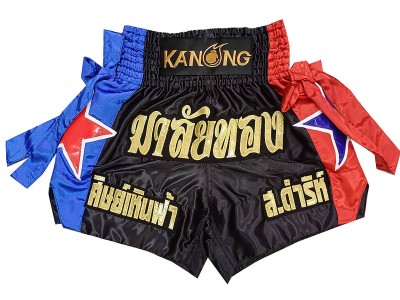 Pantaloncini Muay Thai personalizzati : KNSCUST-1284-Nero