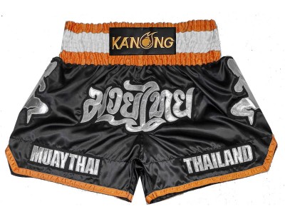 Pantaloncini Muay Thai personalizzati : KNSCUST-1293-Nero