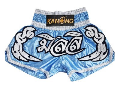 Pantaloncini Muay Thai personalizzati : KNSCUST-1294-Azzurro