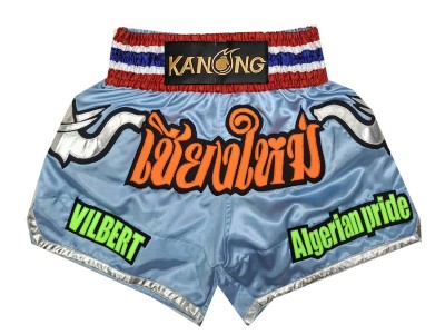Pantaloncini Muay Thai personalizzati : KNSCUST-1295-Azzurro