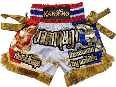 Pantaloncini Muay Thai personalizzati : KNSCUST-1297-Bianco