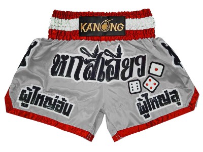 Pantaloncini Muay Thai personalizzati : KNSCUST-1299-Grigio