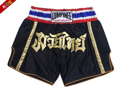 Shorts Bambini da Muay Thai Lumpinee : LUMRTO-006-Nero-K