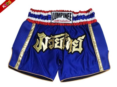 Shorts Bambini da Muay Thai Lumpinee : LUMRTO-006-Blu-K