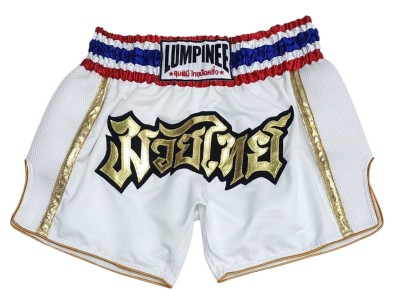 Pantaloncini Thai Kick Boxe Lumpinee : LUMRTO-006-Bianco