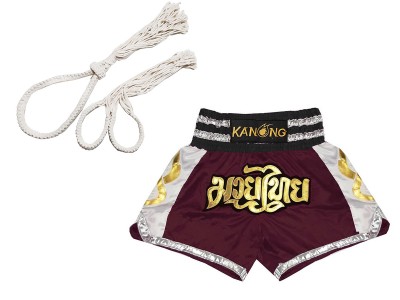 Set Mongkol Prajead con pantaloncini Muay Thai : Set-Mongkol-Boran-147-Marrone