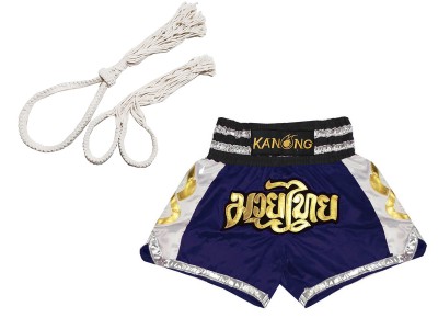 Set Mongkol Prajead con pantaloncini Muay Thai : Set-Mongkol-Boran-147-Blu navy