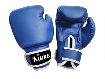 Guanti Muay Thai personalizzati per bambini : KNGCUST-KIDS-437 Blu