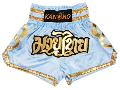 Pantaloncini Thai Boxe Kanong : KNS-121-azzurro