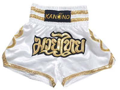 Pantaloncini Thai Boxe Kanong : KNS-121-Bianca