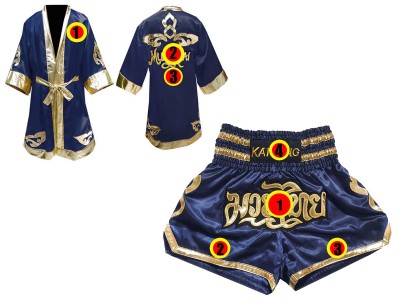 Vestaglia da Boxe Kickboxing Kanong e Pantaloncini Muay Thai : Model 121-Marina