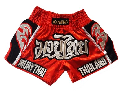 Pantaloncini Muay Thai Kanong : KNSRTO-207-Rosso