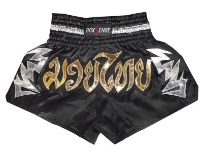 Pantaloncini Thai Boxe Bambino Boxsense : BXSKID-010-Nero