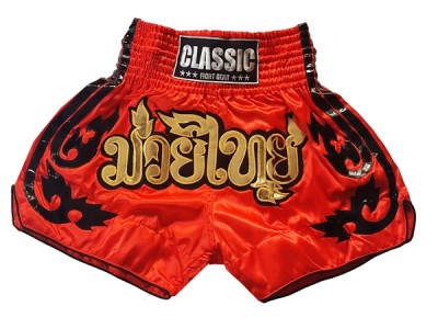 Pantaloncini Muay Thai Classic : CLS-016-Rosso