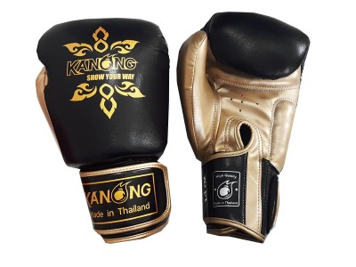 Guantoni Muay Thai Kanong : Thai Power Nero/Oro