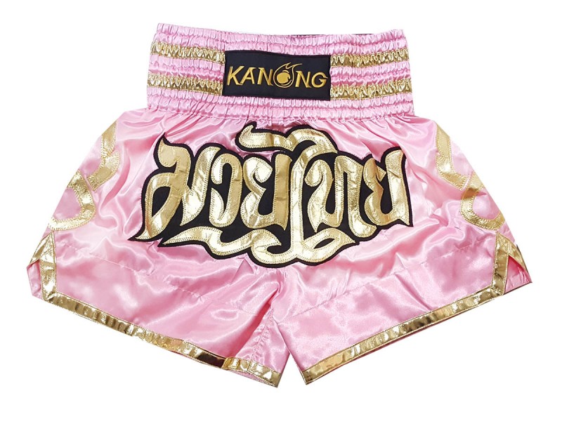 Pantaloncini Thai Boxe KANONG : KNS-121-Rosa