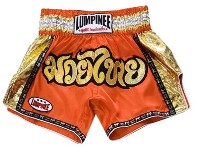 Pantaloncini Thai Kick Boxe LUMPINEE : LUM-045-Arancia
