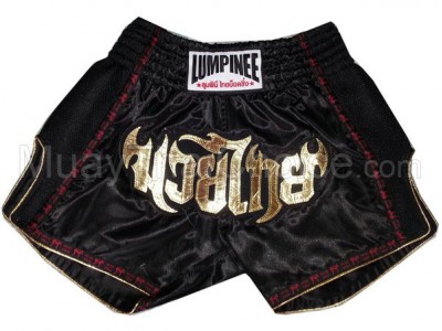 Shorts Bambini Muay Thai Boxe Retro Lumpinee : LUMRTO-003 Nero