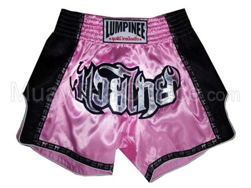Pantaloncini Thai Retro Boxe LUMPINEE : LUMRTO-003 Rosa