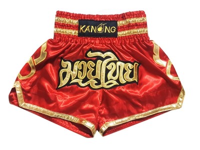 Pantaloncini Thai Boxe KANONG : KNS-121-Rosso