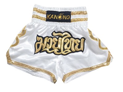 Pantaloncini Thai Boxe KANONG : KNS-121-Bianca