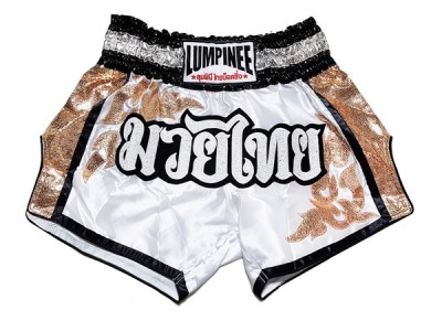 Pantaloncini Thai Kick Boxe Lumpinee : LUM-043-Bianca
