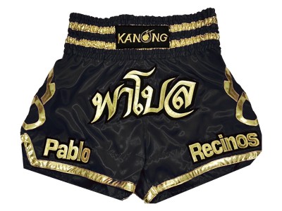 Pantaloncini boxe personalizzati : KNBXCUST-2001 Nero