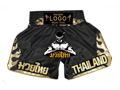 Pantaloncini da boxe Muay Thai con logo ricamato personalizzato