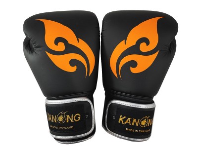Guantoni da boxe in microfibra Kanong : Thai-Wing-Nero